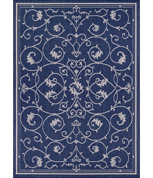 Couristan Recife Veranda Square Ivory/Indigo Area Rug
