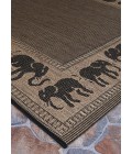 Recife Area Rug Couristan Recife Elephant 9' Round Cocoa/Black Area Rug