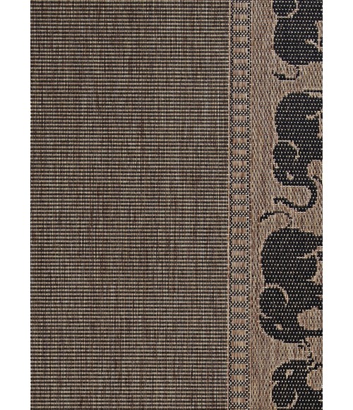 Recife Area Rug Couristan Recife Elephant 9' Round Cocoa/Black Area Rug