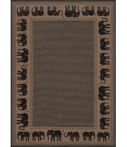 Couristan Recife Elephant Cocoa/Black Area Rug 8 ft. 6 in. X 8 ft. 6 in. Square
