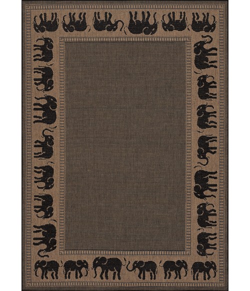 Recife Area Rug Couristan Recife Elephant 9' Round Cocoa/Black Area Rug