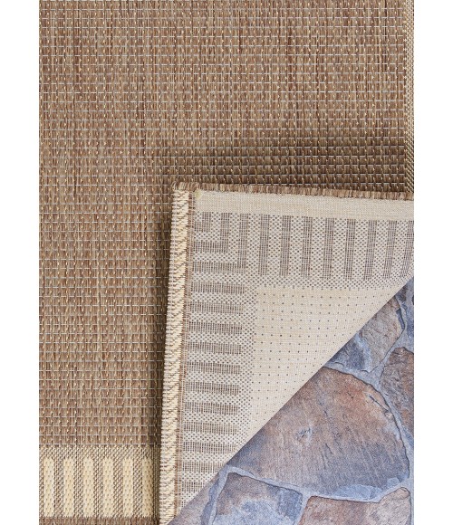 Couristan Recife Wicker Stitch Square Cocoa/Natural Area Rug