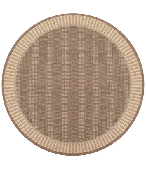 Couristan Recife Wicker Stitch 9' Round Cocoa/Natural Area Rug