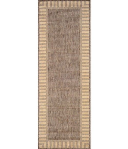 Couristan Recife Wicker Stitch Square Cocoa/Natural Area Rug