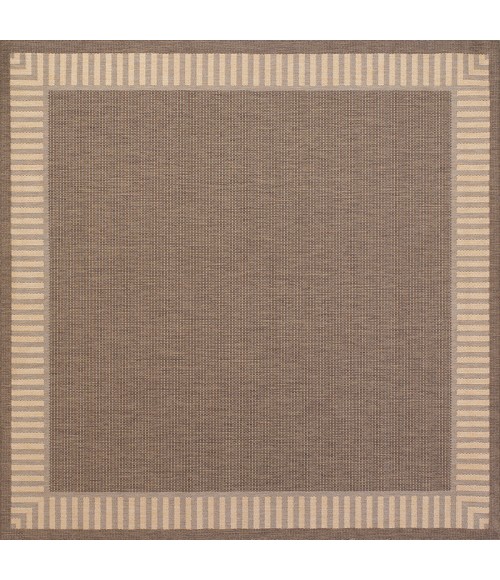 Couristan Recife Wicker Stitch 9' Round Cocoa/Natural Area Rug