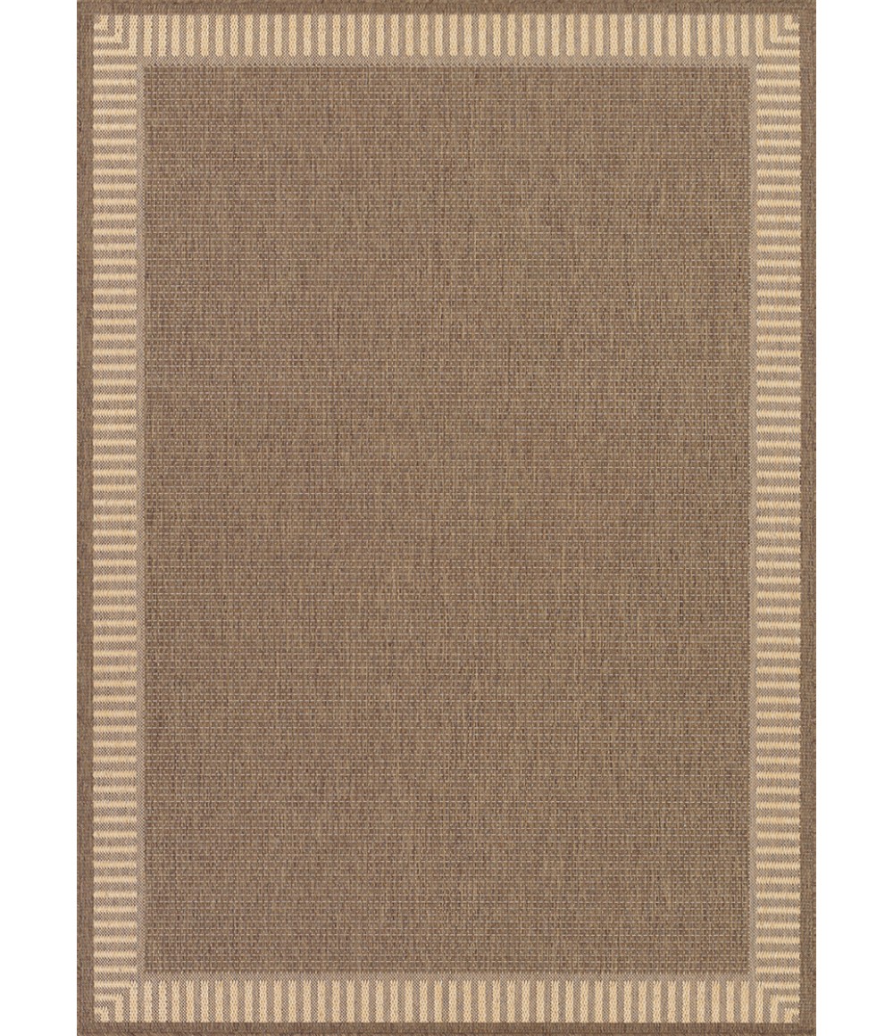 Recife Wicker Stitch Cocoa/Natural Area Rug 2.3X7.10 - Rugs Town