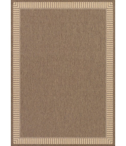 Couristan Recife Wicker Stitch 9' Round Cocoa/Natural Area Rug