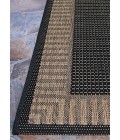 Couristan Recife Wicker Stitch 9' Round Black/Cocoa Area Rug