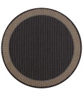 Couristan Recife Wicker Stitch 9' Round Black/Cocoa Area Rug