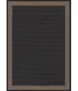 Couristan Recife Wicker Stitch Black/Cocoa Area Rug 2 ft. 3 in. X 11 ft. 9 in. Rectangle