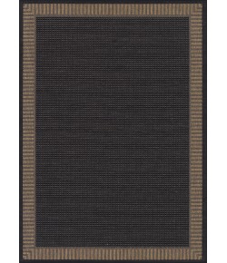 Couristan Recife Wicker Stitch Black/Cocoa Area Rug 7 ft. 6 in. X 7 ft. 6 in. Round