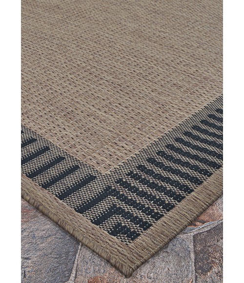 Couristan Recife Cocoa/Black 1681/2500 3 ft. 9 in. X 5 ft. 5 in. Rectangle Rug