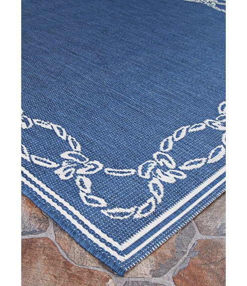 Couristan Recife Rope Knot 4' x 6' Ivory/Indigo Area Rug