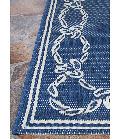 Couristan Recife Rope Knot 4' x 6' Ivory/Indigo Area Rug