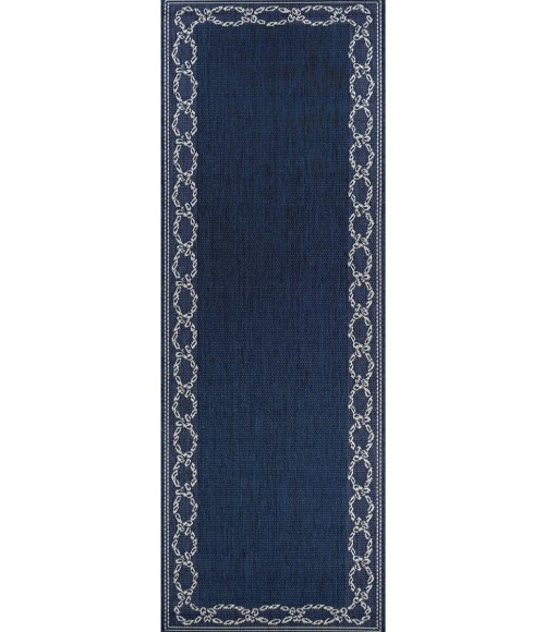 Couristan Recife Rope Knot Square Ivory/Indigo Area Rug