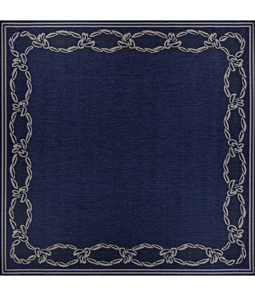 Couristan Recife Rope Knot Square Ivory/Indigo Area Rug