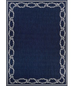 Couristan Recife Rope Knot Ivory/Indigo Area Rug 7 ft. 6 in. X 7 ft. 6 in. Round