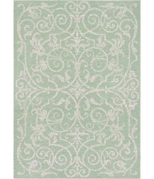 Couristan Monaco Summer Quay Long Runner Ivory/Light Green Area Rug