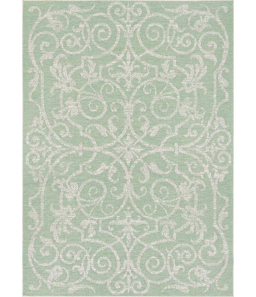 Couristan Monaco Summer Quay 5' x 8' Ivory/Light Green Area Rug