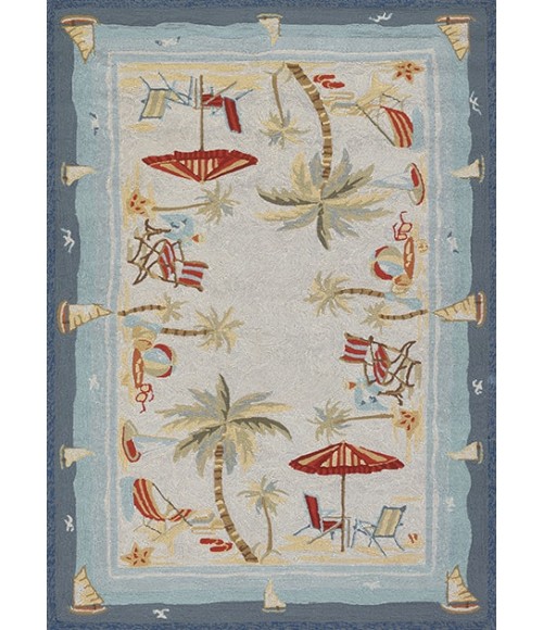 Couristan Outdoor Escape Pacific Heights 5' x 8' Ocean Area Rug