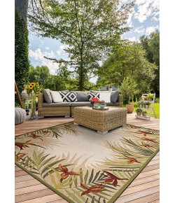 Couristan Covington Tropic Gardens Sand/Multi Area Rug 3 ft. 6 in. X 5 ft. 6 in. Rectangle