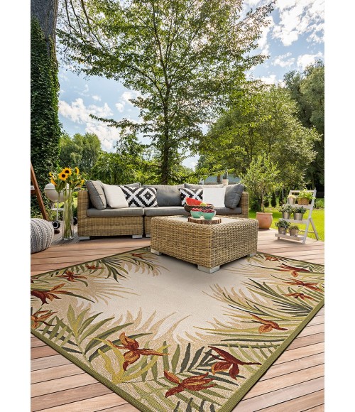 Couristan Covington Tropic Gardens 9' Runner Sand/Multi Area Rug