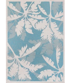 Couristan Monaco Coastal Flora Ivory/Turquoise Area Rug 2 ft. 3 in. X 11 ft. 9 in. Rectangle