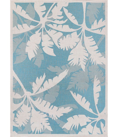 Couristan Monaco Coastal Floral 5' x 8' Ivory/Turquoise Area Rug