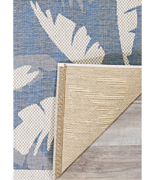 Couristan Monaco Coastal Floral 6' x 9' Ivory/Sapphire Area Rug