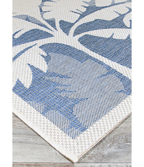 Couristan Monaco Coastal Floral 6' x 9' Ivory/Sapphire Area Rug