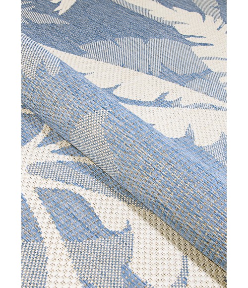 Couristan Monaco Coastal Floral 6' x 9' Ivory/Sapphire Area Rug
