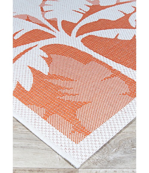 Couristan Monaco Coastal Floral 5' x 8' Ivory/Orange Area Rug