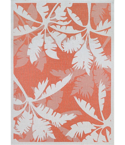 Couristan Monaco Coastal Floral 5' x 8' Ivory/Orange Area Rug