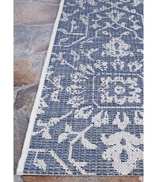 Couristan Monte Carlo Palmette Long Runner Navy/Ivory Area Rug