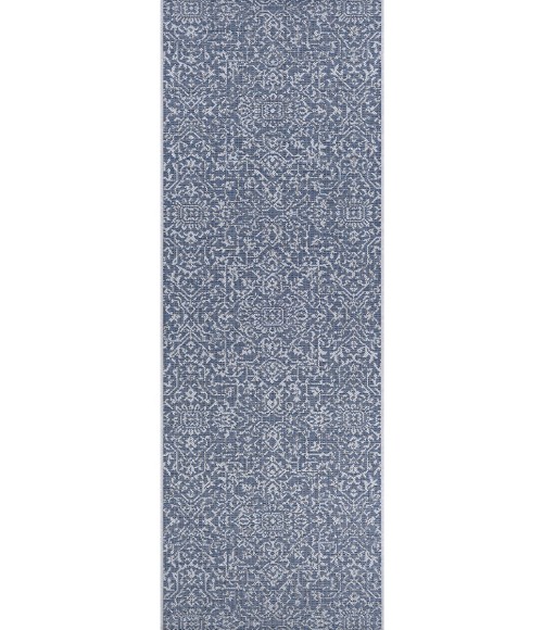 Couristan Monte Carlo Palmette Long Runner Navy/Ivory Area Rug