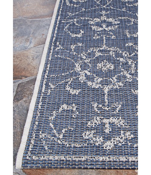 Couristan Monte Carlo Summer Vines 8' x 11' Navy/Ivory Area Rug