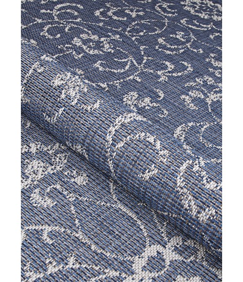 Couristan Monte Carlo Summer Vines 8' x 11' Navy/Ivory Area Rug