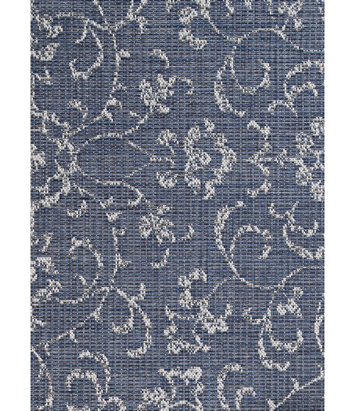 Couristan Monte Carlo Summer Vines 8' x 11' Navy/Ivory Area Rug