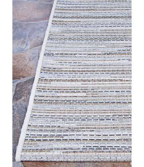Couristan Monte Carlo Coastal Breeze 8' Runner Taupe/Champagnen Area Rug