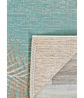 Couristan Monaco Tropical Palms 2' x 4' Aqua Area Rug