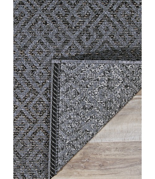 Couristan Monaco Pavers Long Runner Black Area Rug