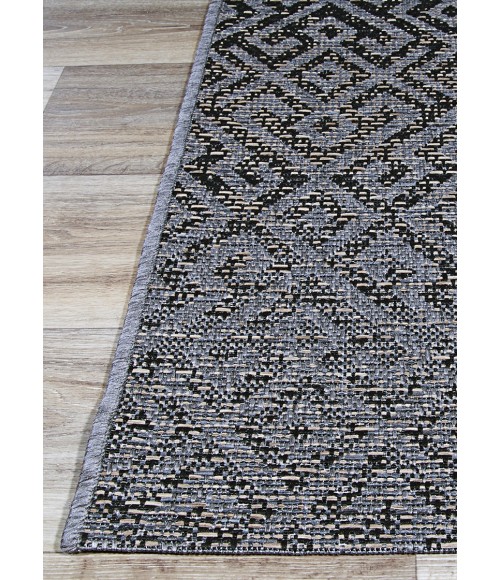 Couristan Monaco Pavers Long Runner Black Area Rug