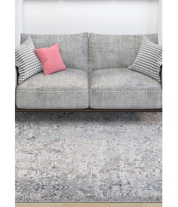 Couristan Brocatelle Oglive Silver/Cream Area Rug 2 ft. 7 in. X 7 ft. 10 in. Rectangle