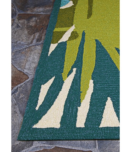 Covington Area Rug Couristan Covington Jungle Leaves 2' x 4' Ivory/Forest Green Area Rug