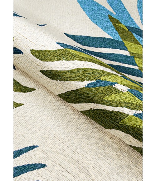 Covington Area Rug Couristan Covington Jungle Leaves 2' x 4' Ivory/Forest Green Area Rug
