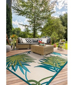 Couristan Covington Jungle Leaves Ivoryforestgreen Area Rug 3 ft. 6 in. X 5 ft. 6 in. Rectangle