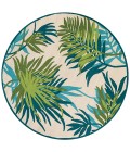 Covington Area Rug Couristan Covington Jungle Leaves 2' x 4' Ivory/Forest Green Area Rug