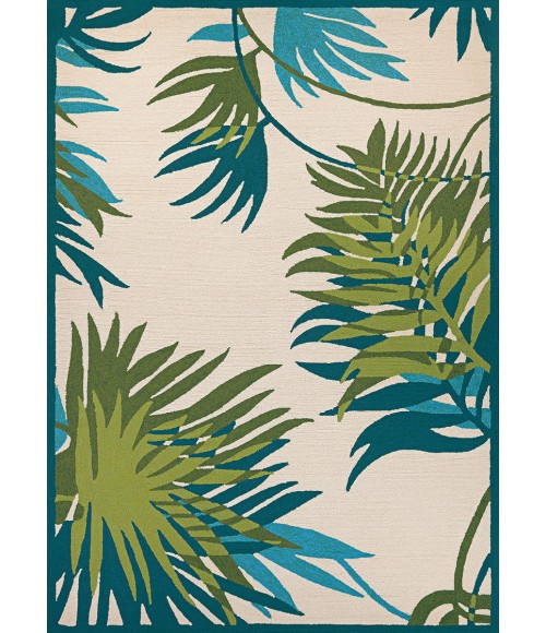 Covington Area Rug Couristan Covington Jungle Leaves 2' x 4' Ivory/Forest Green Area Rug