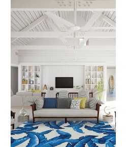 Couristan Covington Palm Leaves Blue Area Rug 2 ft. 6 in. X 8 ft. 6 in. Rectangle