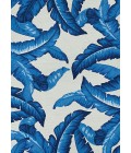 Couristan Covington Palm Leaves 2' x 4' Blue Area Rug